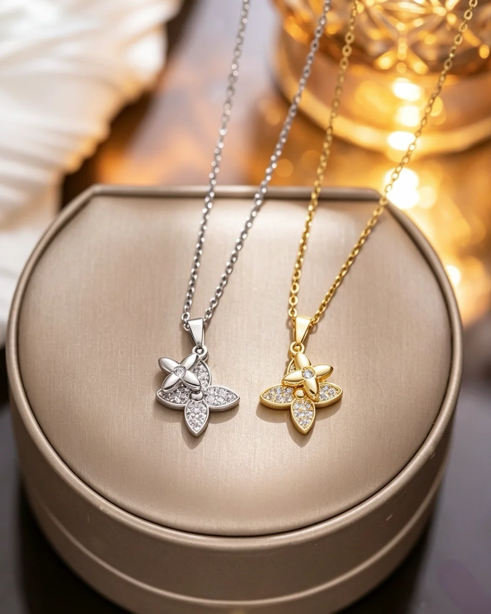 Chateau Blossom Titanium Steel Copper Geometric Necklace